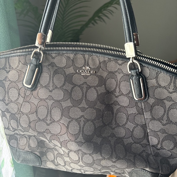 Dark gray and black 9x10 vintage canvas bag - Picture 1 of 5